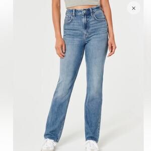Hollister Ultra High Rise Stacked Vintage Straight Leg Jeans 5 / 27W 31L
